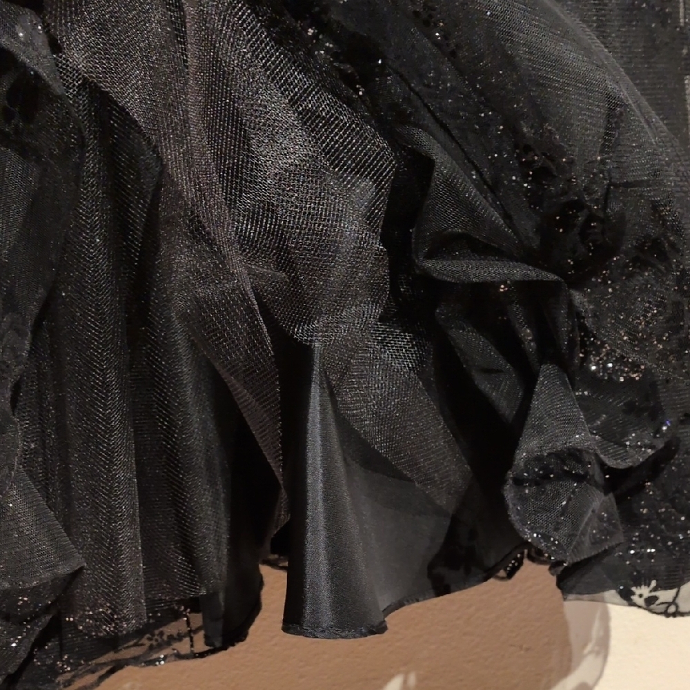 Alex Evenings Black Floral Midi Dress 4P - Picture 5 of 10